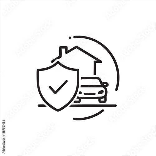 Insurance and Protection icon. illustration isolated on white background.