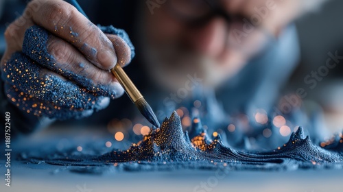 A designer sculpting a product form in mid-air with advanced technology.