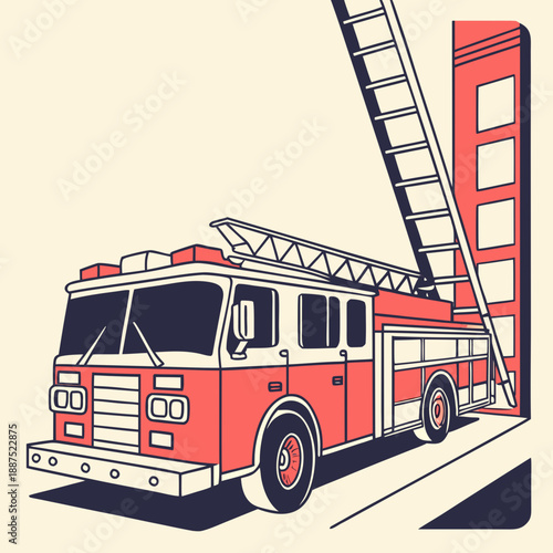 Fire truck in action