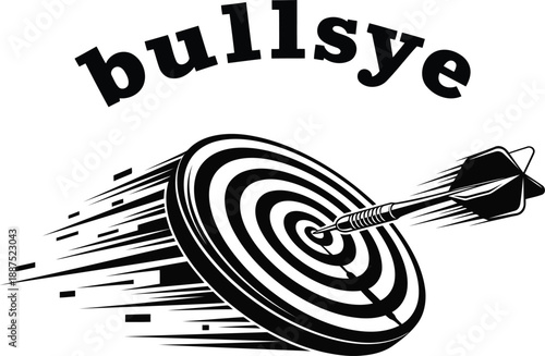 Bullseye target hit vector illustration