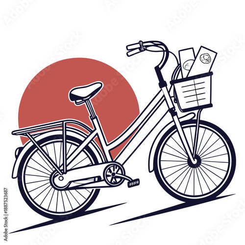 Classic bicycle with basket