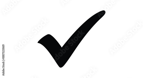 Black Hand Drawn Check Mark Vector Icon