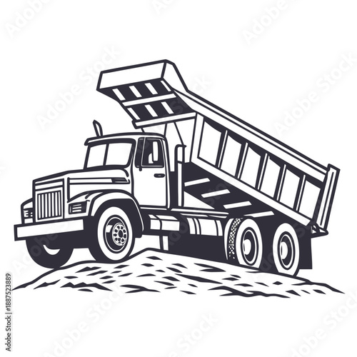 Construction dump truck illustration