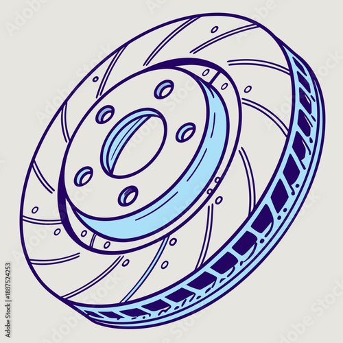 Car brake disc illustration