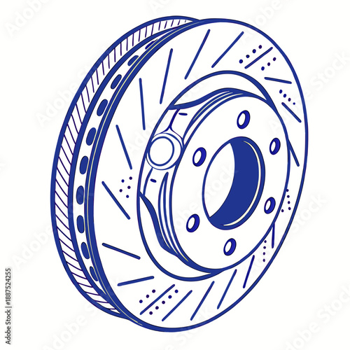 Car brake disc illustration