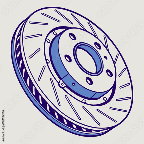 Car brake disc illustration