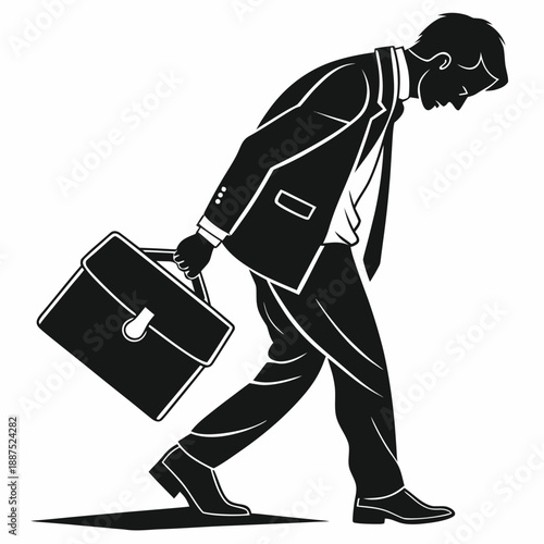 Businessman walking with briefcase