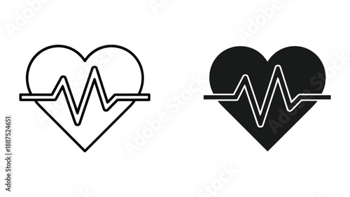 Heart rate monitor icon set
