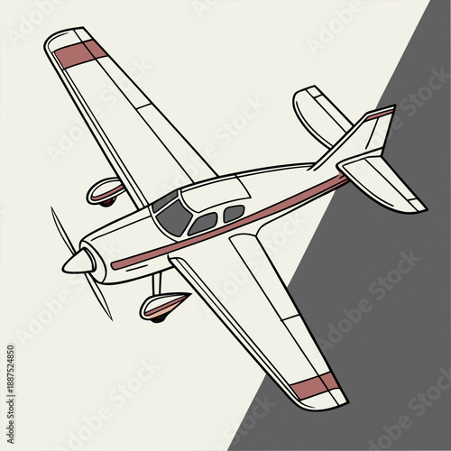Illustrated single-engine propeller plane