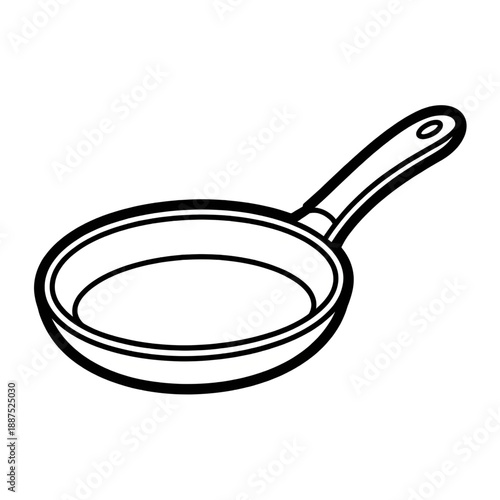 frying pan isolated on white coloring page 
