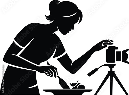 Cooking Food Blogger Camera Recipe Kitchen Filming Content Creator Preparation