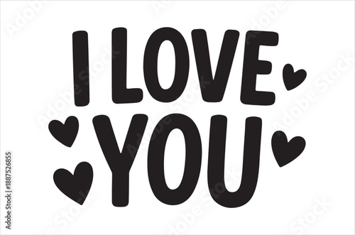 Basic RGBHeartfelt declaration of love with cute hearts around text