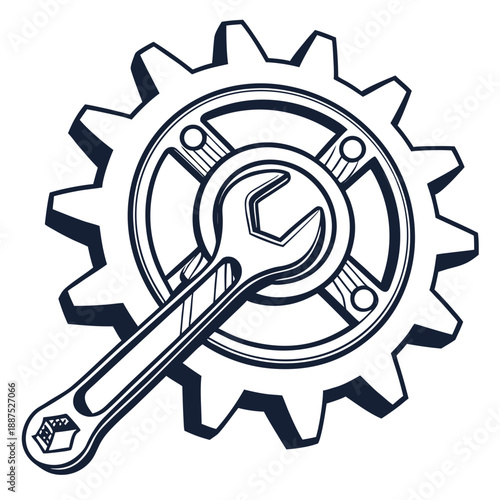 Gear with wrench icon