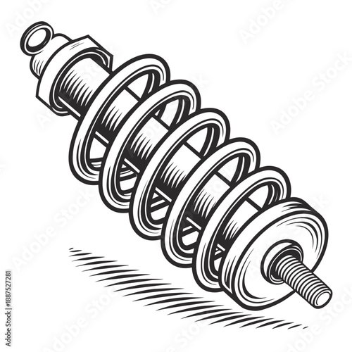 Car shock absorber illustration