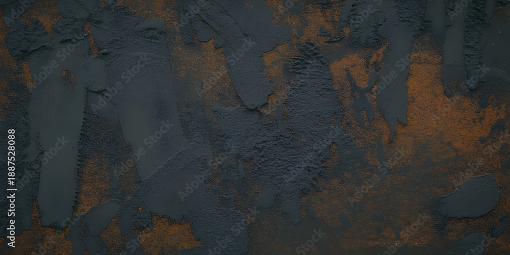 Naklejka premium A dark and blurry abstract image with hints of orange and brown tones