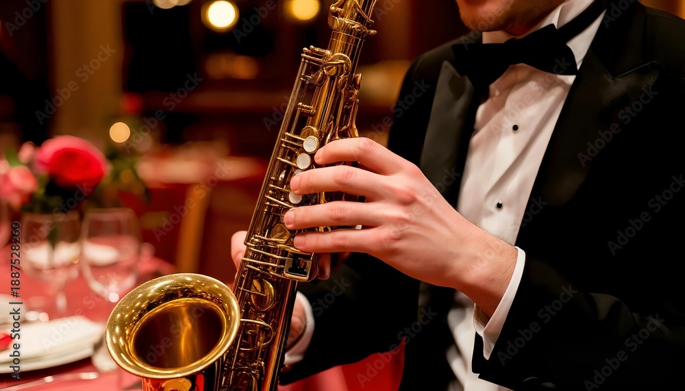 Obraz premium man playing saxophone