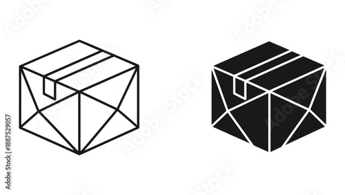 Fotografie Geometric cube illustration with different shading