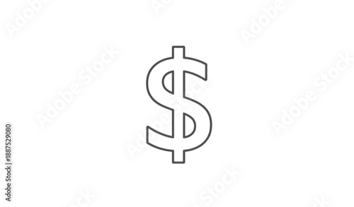 Minimal US Dollar Money Icon Outline Symbol for Finance and Mobile Apps