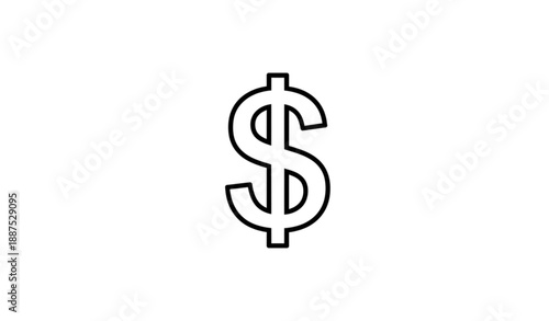 Premium US Dollar Sign Vector Icon Money Symbol in Outline Style