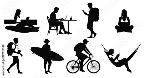 People engaging in various leisure activities