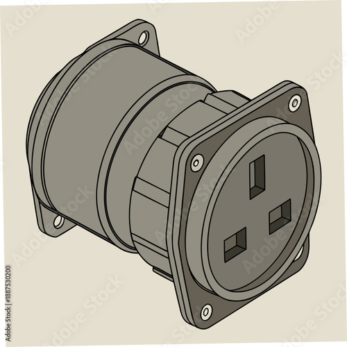 3d render of a uk electrical socket