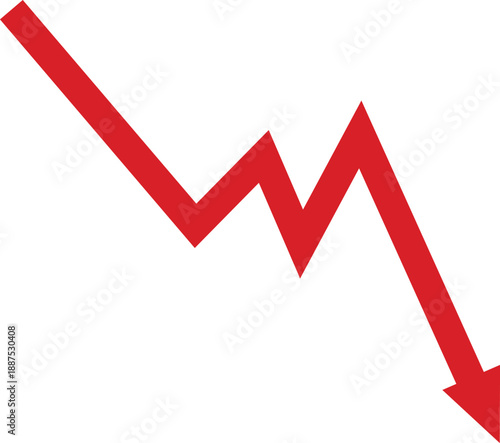 Red arrow indicating decline or loss.
