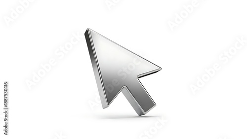 Sleek chrome cursor icon