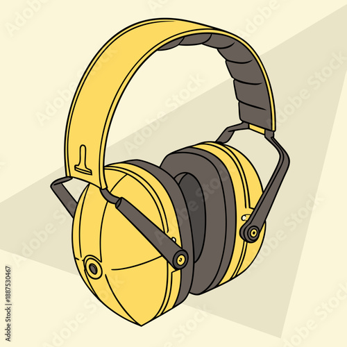 Yellow safety headphones