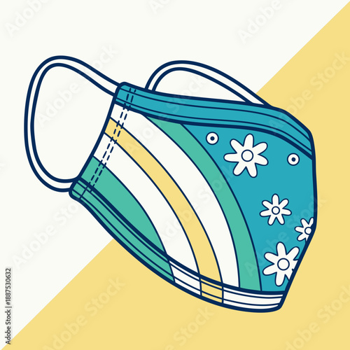 Decorative face mask with floral pattern