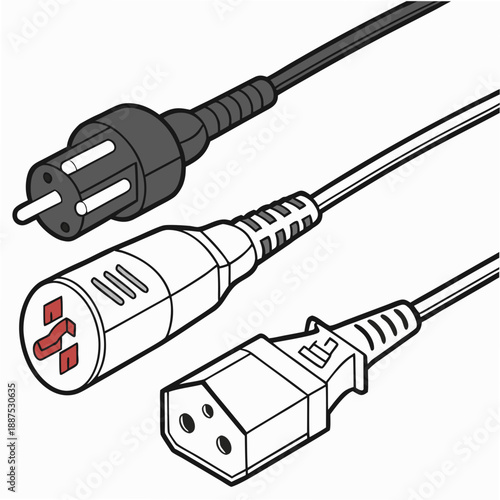 Power cord with multiple plug adapters