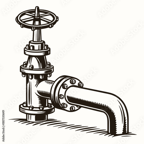 Industrial valve illustration