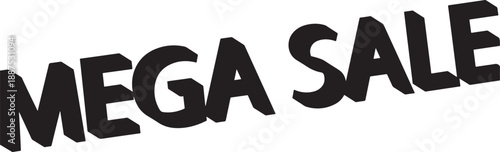 Mega Sale Banner Text Vector Illustration