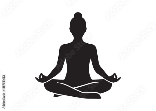 Yoga Meditation Icon, Editable Solid Vector Illustration