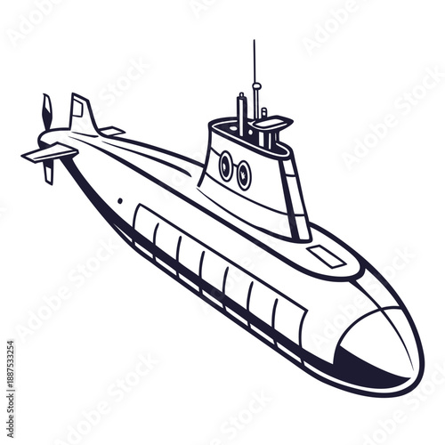 Illustrated submarine