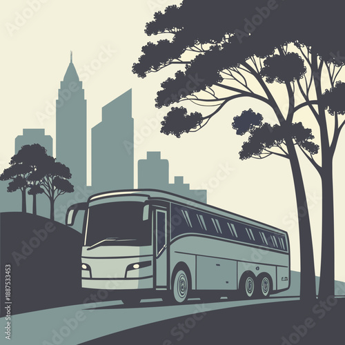 Modern bus travel in the city