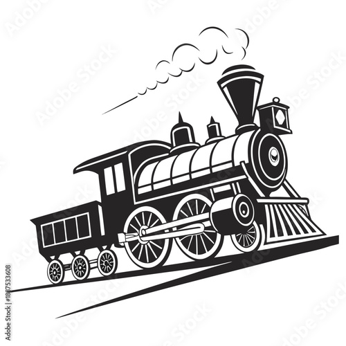 Vintage steam train illustration