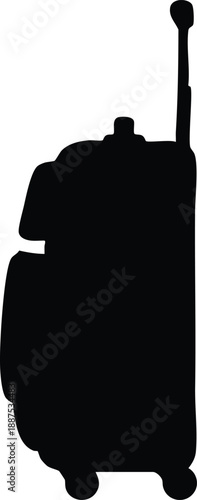 A silhouette of a suitcase on transparent background for travel concepts