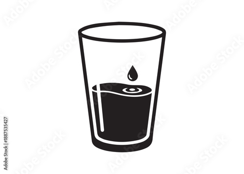 Water Drinking Icon, Editable Solid Vector Illustration