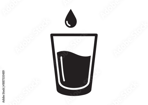 Water Drinking Icon, Editable Solid Vector Illustration