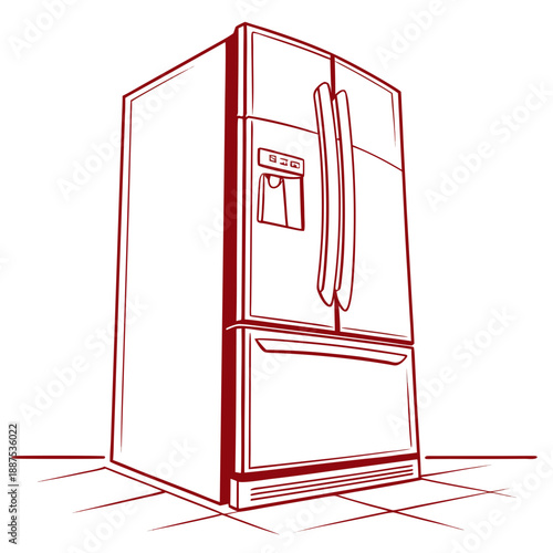 Modern refrigerator illustration
