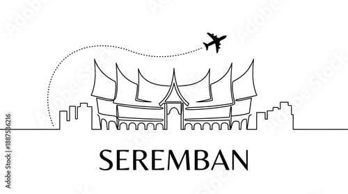 Seremban city skyline travel concept vector illustration