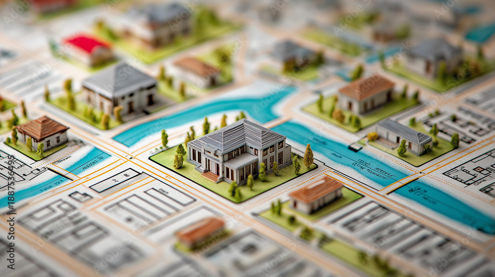 Obraz premium Land Use Planning and Real Estate Development Concept