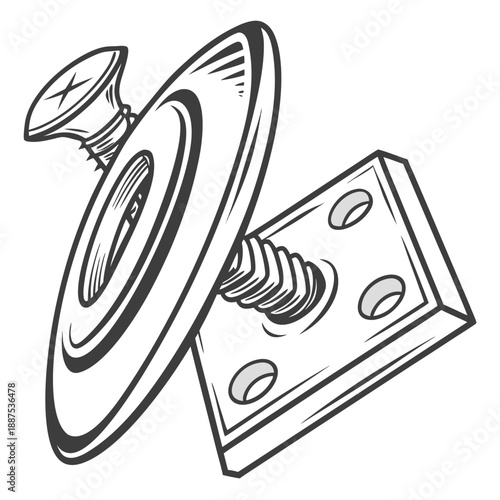 Illustration of a door knob and lock