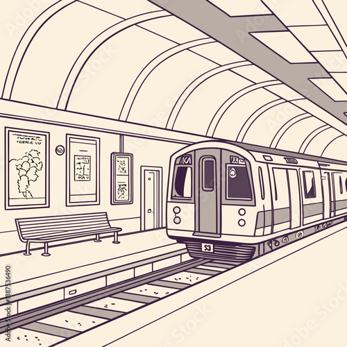 Subway station illustration