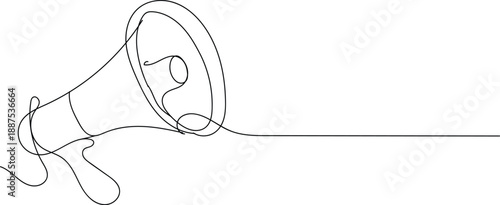 Single line of a megaphone loudspeaker communication