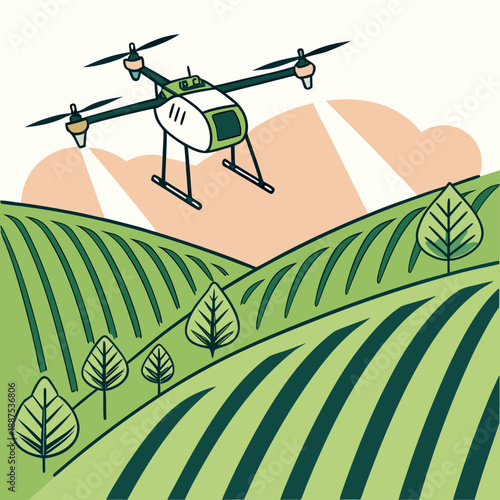 Agricultural drone surveying crops