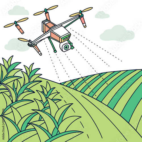 Agricultural drone surveying crops