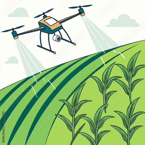 Agricultural drone in action