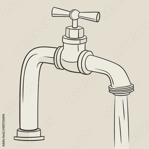 Water faucet illustration