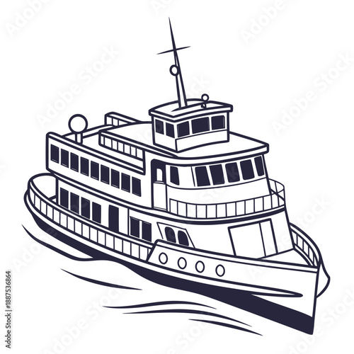 Illustrated ferry boat